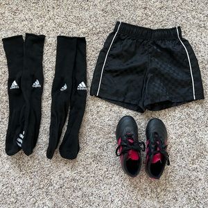 Adidas Soccer Cleats with Socks and Shorts